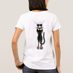 T-shirt Personnage de chat drôle grattant le tissu