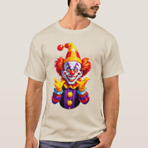 T-shirt Personnage de clown coloré en costume brillant