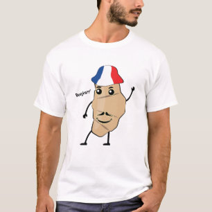 T-shirt Personnage de croissant drôle - Bonjour