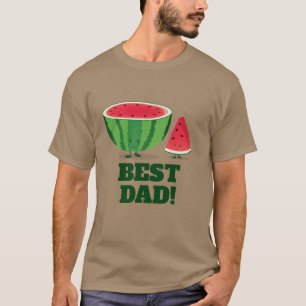 T-shirt Personnage de dessin animé de Best Dad Watermelon