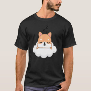 T-shirt Personnage de dessin animé de corgi mignon dormant