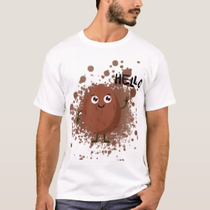 T-shirt Personnage de dessin animé de noix mignon hello