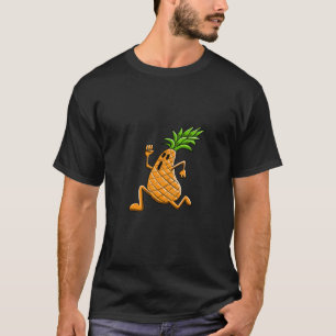 T-shirt Personnage de dessin animé d'une ananas drôle qui 