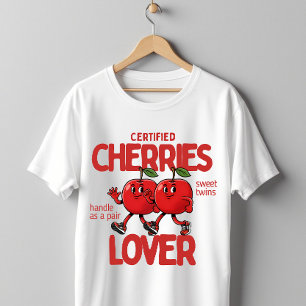 T-shirt Personnage de dessin animé rétro cerise Kawaii Art