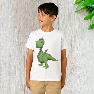 T-shirt Personnage de dinosaure vert avec des pointes viol