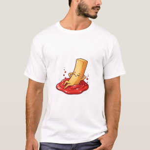T-shirt Personnage de frite française détendu se prélassan