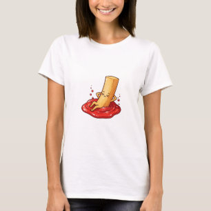 T-shirt Personnage de frite française détendu se prélassan
