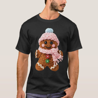 T-shirt Personnage de pain d'épice en tricot cosy d'hiver