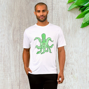 T-shirt Personnage de Pieuvre Verte Monstre Marin Excentri