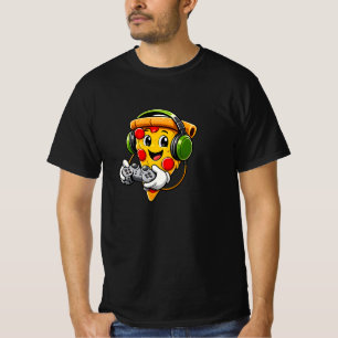 T-shirt Personnage de pizza de gamer drôle - Conception de