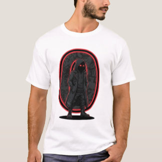 T-shirt Personnage encapuchonné de la techwear sombre de P