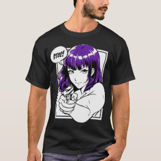 T-shirt Personnage Féminin Dans Un Style Anime Élégant Ten