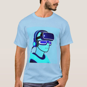 T-shirt Personnage numérique portant des têtes virtuelles