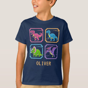 T-shirt Personnages de dinosaures de l'arcade rétro des an