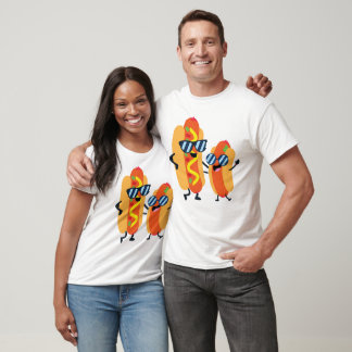T-shirt Personnages de hot-dog drôles Nourriture américain