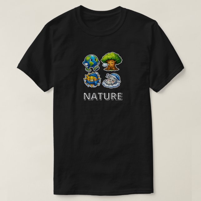 T-shirt Personnages de la nature (Design devant)
