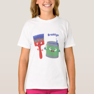 T-shirt Personnages de peinture et de pinceau mignons