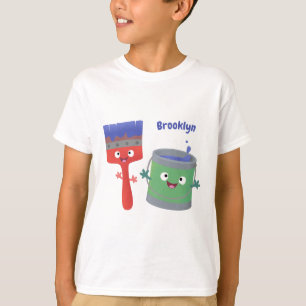 T-shirt Personnages de peinture et de pinceau mignons