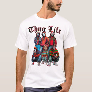 T-shirt Personnages d'horreur Thug Life Shirt, Halloween d