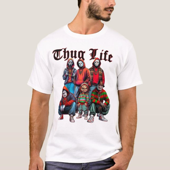 T-shirt Personnages d'horreur Thug Life Shirt, Halloween d (Devant)