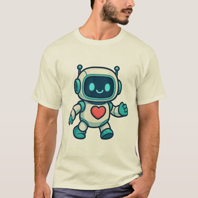 T-shirt Personnages d'IA et de Robot (Devant)
