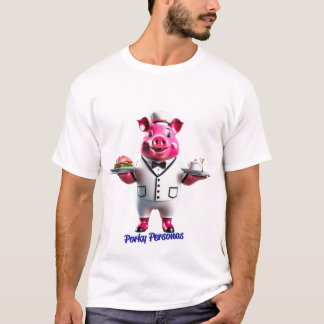 T-shirt Personnages Porky drôles de cochons. Serveur
