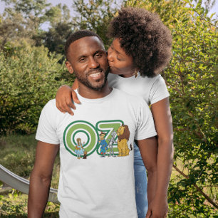 T-shirt Personnages vintage du Magicien d'Oz et lettres de