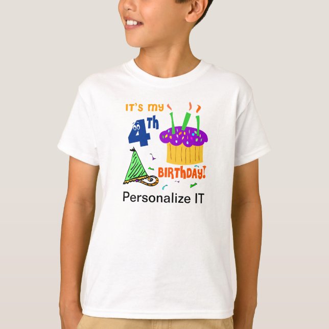 T-shirt personnalisable 4e anniversaire (Devant)