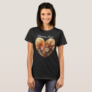 T-shirt personnalisable Cœur en fleurs
