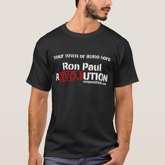T-shirt personnalisable de révolution de Ron Paul (Devant)