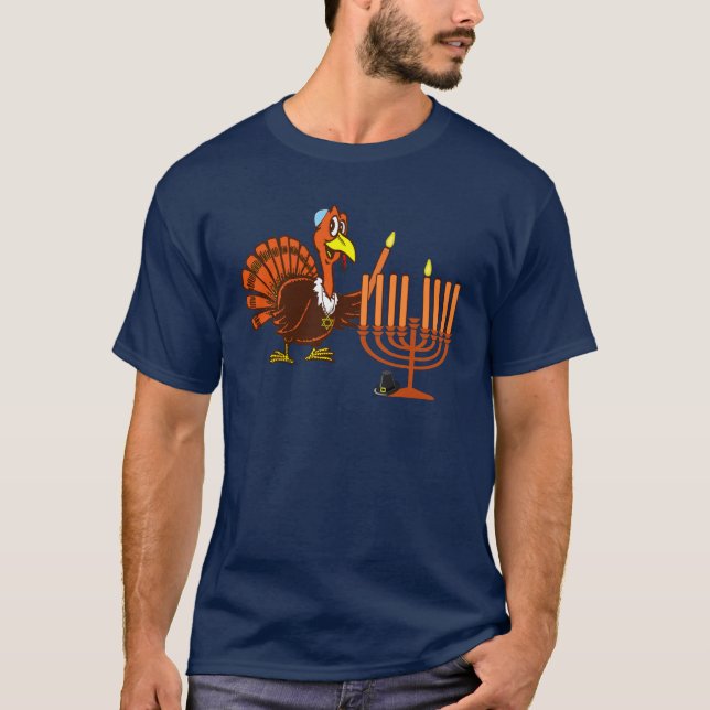T-shirt personnalisable de Thanksgivukkah (Devant)