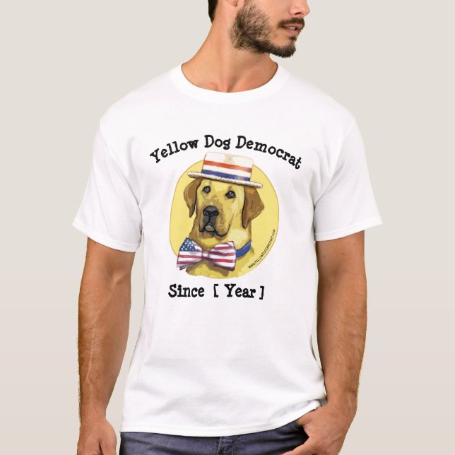 T-shirt Personnalisable Démocrate de chien jaune (Devant)