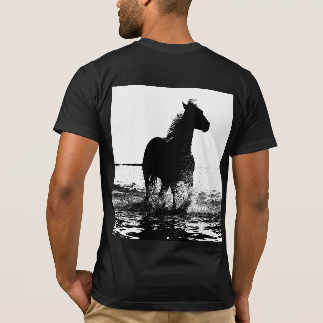 T-shirt Personnalisable Élégant Moderne Cheval Pop Art (Dos)