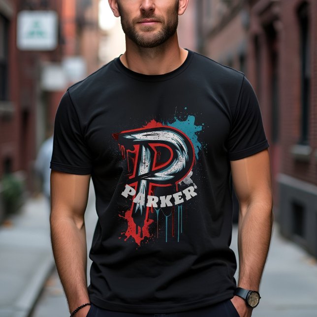 T-shirt Personnalisable Gras Urbain Spray Peinture Monogra (Créateur téléchargé)