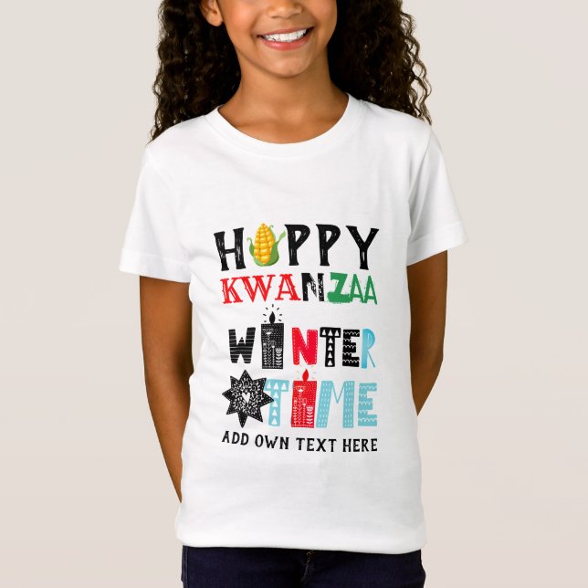 T-Shirt Personnalisable Happy KWANZAA Temps d'hiver bougie (Devant)