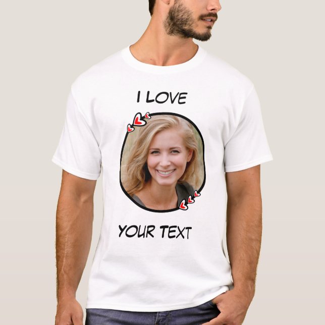 T-shirt Personnalisable I Love Heart (Devant)