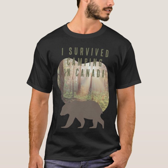 T-shirt Personnalisable J'ai survécu au camping au Canada  (Devant)