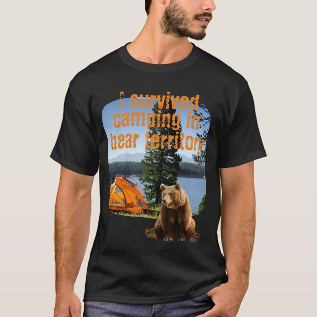 T-shirt Personnalisable J'ai survécu au camping en territo (Devant)