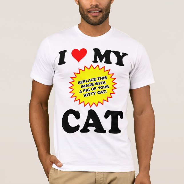 T-shirt PERSONNALISABLE J'Aime Mon Chat (Devant)