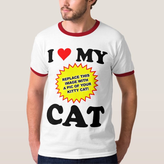 T-shirt PERSONNALISABLE J'aime mon chat (Devant)