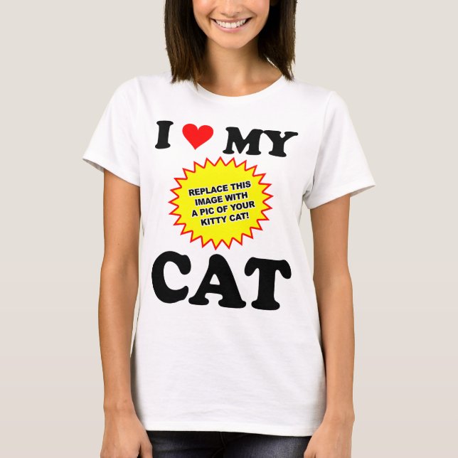 T-shirt PERSONNALISABLE J'aime mon chat (Devant)