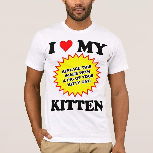 T-shirt PERSONNALISABLE J'aime mon chaton (Devant)