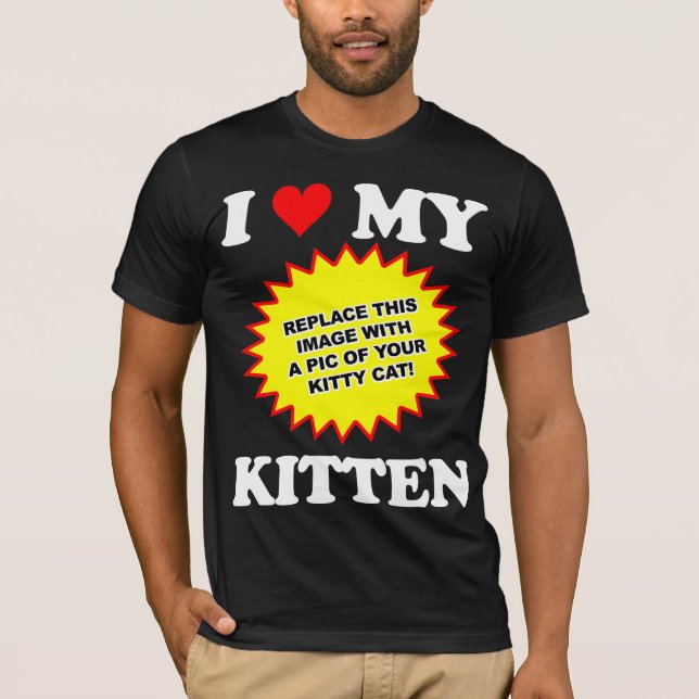 T-shirt PERSONNALISABLE J'Aime Mon Kitten (Devant)