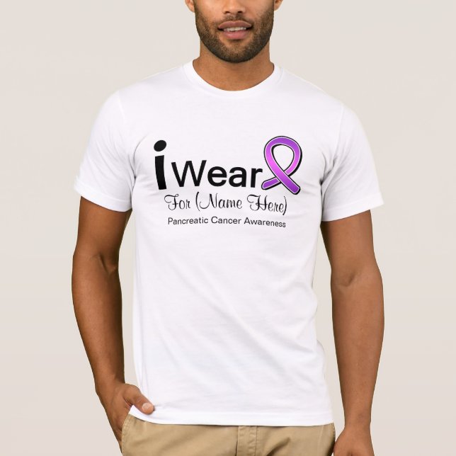 T-shirt Personnalisable je porte le ruban de Cancer (Devant)