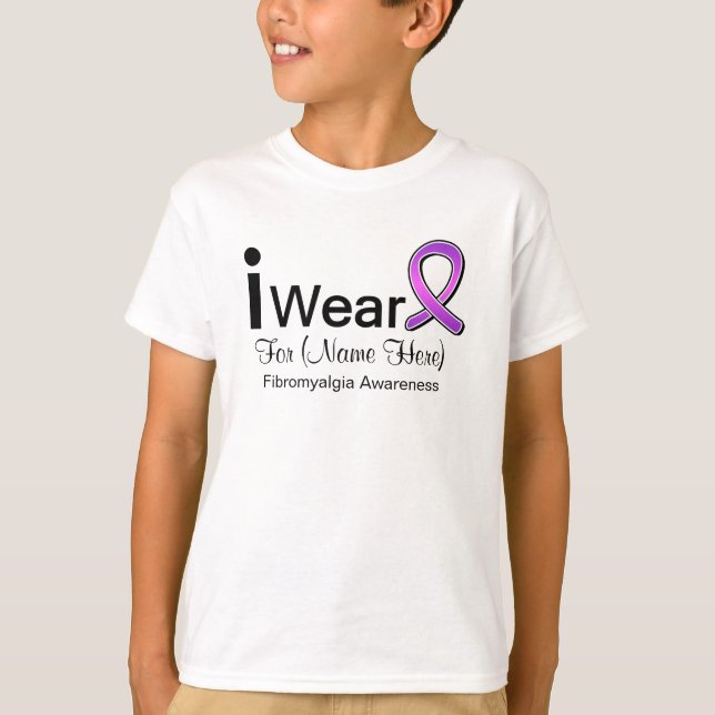 T-shirt Personnalisable je porte un ruban de fibromyalgie (Devant)