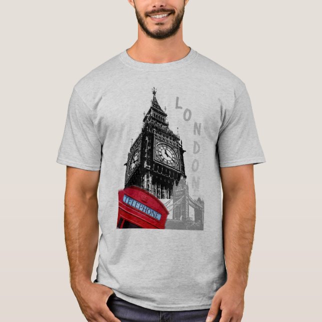 T-shirt Personnalisable Londres Big Ben Horloge Tour tenda (Devant)