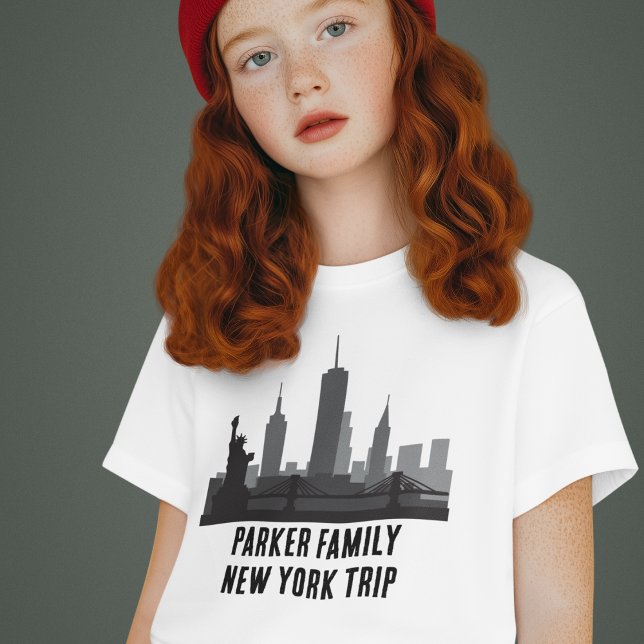 T-shirt Personnalisable New York Trip Skyline Kids (Créateur téléchargé)