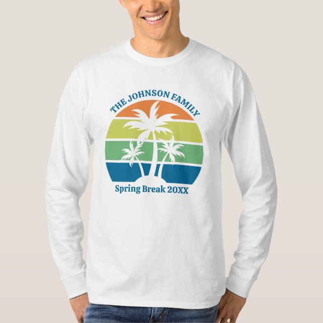 T-shirt Personnalisable Palm Tree Long Sleeve (Devant)