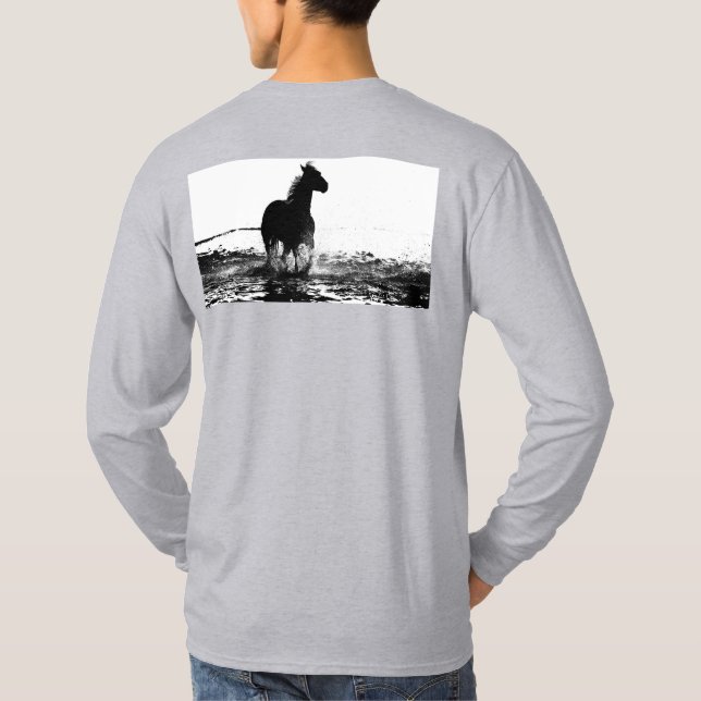 T-shirt Personnalisable Pop Art Runse Horse Modèle Grey (Dos)