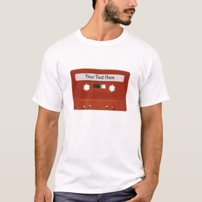 T-shirt personnalisable sur bande de cassette roug (Devant)